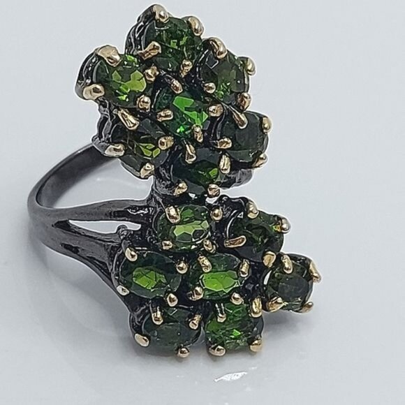 Natural Not Enhanced Chrome Diopside Ring 925 Sterling Silver Size‎ 6.75 - Picture 3 of 10